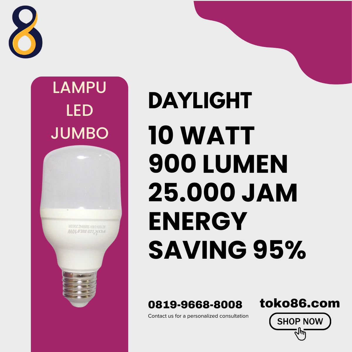 FOX Signature Lampu LED Jumbo 10 Watt