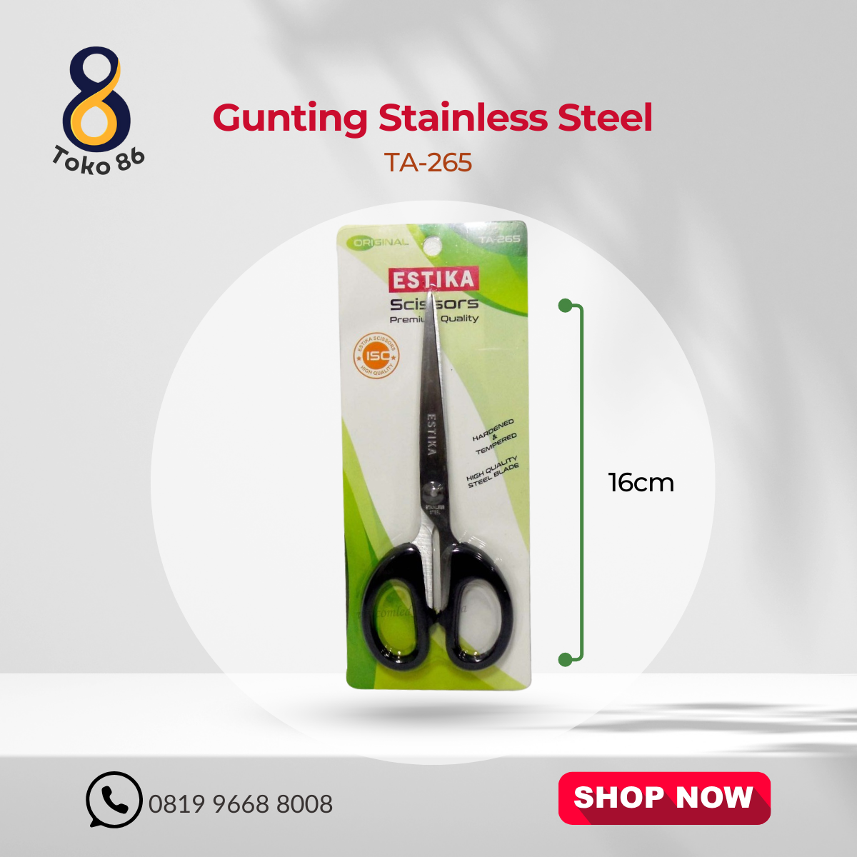 Gunting Sedang Stainless Steel 6,5"
