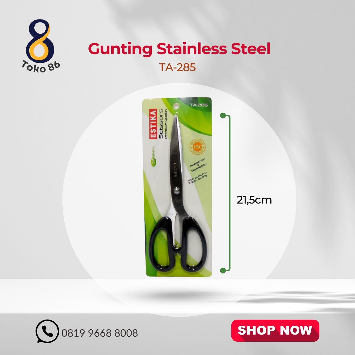 Gunting Besar Stainless Steel 8,5"